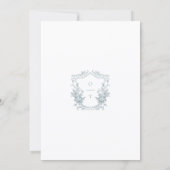 Save The Date Romantic Dusty Blue Line Art Floral Wedding (Dos)