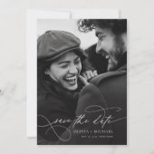Save The Date Romantic Elegant Script Mariage photo (Devant)