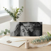 Save The Date Romantic ELEGANT Script Photo Wedding