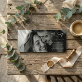 Save The Date Romantic ELEGANT Script Photo Wedding