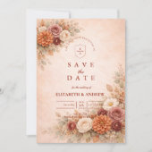 Save The Date Romantic Fall Floral Wedding (Devant)