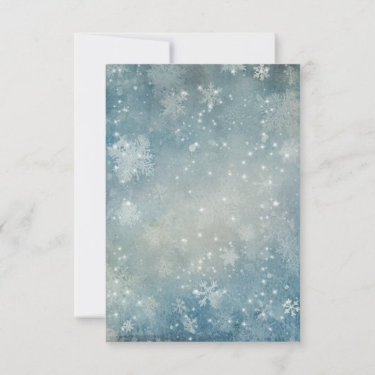 Save The Date Romantic Falling Snow Blue & White Sparkings (Dos)