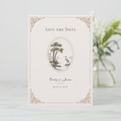 Save The Date Romantic French Heron Oval Frame Wedding (Debout devant)