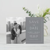 Save The Date Romantic Gray Minimalist Photo (Debout devant)