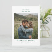 Save The Date Romantic Green Photo (Debout devant)