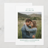 Save The Date Romantic Green Photo (Devant / Derrière)