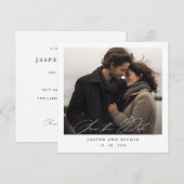 Save The Date Romantic Minimalist Square Photo Wedding (Devant / Derrière)