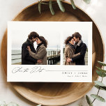 Save The Date Romantic Modern 4 Mariage photo<br><div class="desc">Capturez l'anticipation de votre journée spéciale avec notre Romantic Modern 4 Photo Wedding Save the Date. Cet élégant design présente un cadre côtier serein, parfaitement assorti à une esthétique minimaliste et chic. La calligraphie manuscrite ajoute une touche élégante, tandis que les tons neutres et la disposition moderne assurent un charme...</div>
