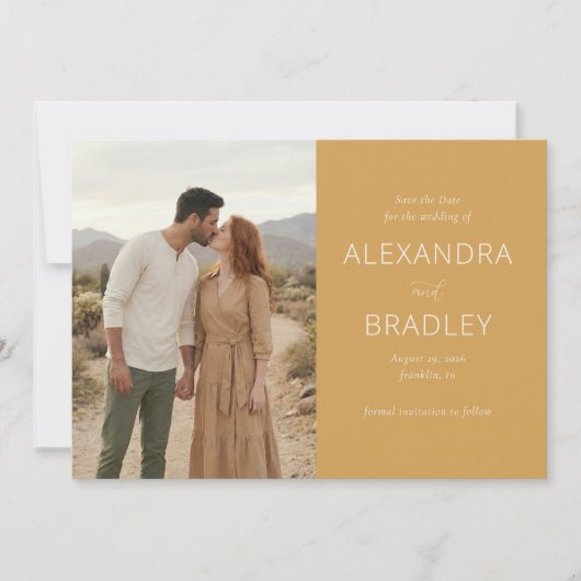 Save The Date Romantic Mustard Rustic Photo (Devant)