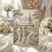 Save The Date Romantic Neo Classical Cathedral Garden Landscape