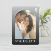 Save The Date Romantic Neutral Minimalist Photo (Debout devant)