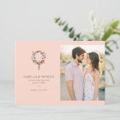 Save The Date Romantic Peach Floral Wreath (Debout devant)