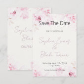 Save The Date Romantic Pink Roses Elegant and Pretty (Devant / Derrière)