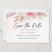 Save The Date Romantic Rose and Champagne Boho Chic (Dos)