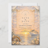 Save The Date Romantic Seaside Cruise Wedding (Devant)