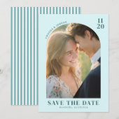 Save The Date Romantic Teal Classic Photo (Devant / Derrière)