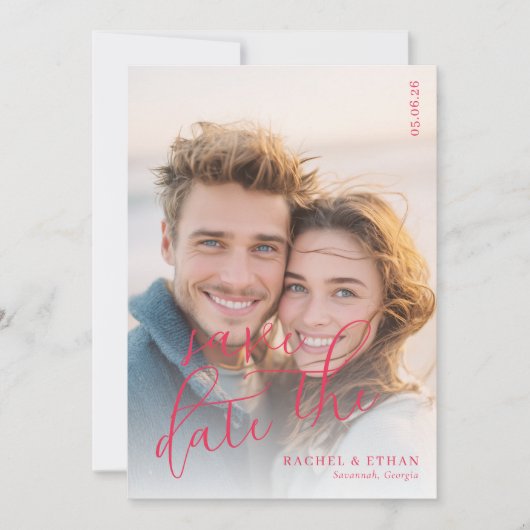 Save The Date Romantic Warm Beach Photo (Devant)