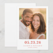 Save The Date Romantic Warm Photo (Devant / Derrière)