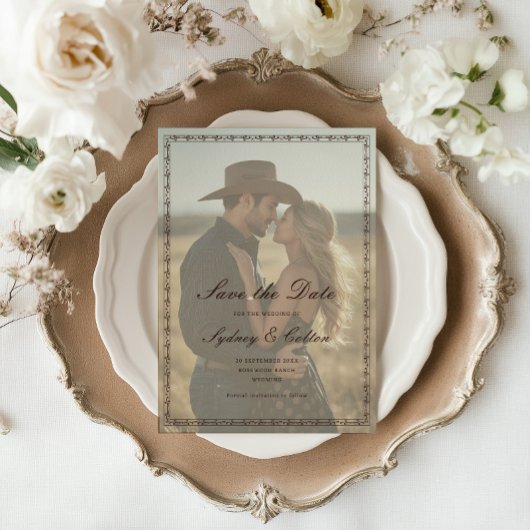 Save The Date Romantic Western Ranch Wedding