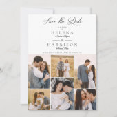 Save The Date Romantique 6 Photos Couple Modern Chic Collage (Devant)