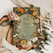 Save The Date Romantique Art Nouveau Botanique Cadre Mariage