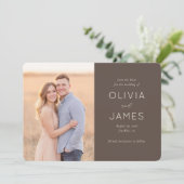 Save The Date Romantique Beige Moderne Photo (Debout devant)