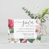Save The Date Romantique Boho Magnolia Floral Enregistrer la dat (Debout devant)