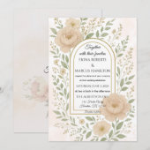 Save The Date Romantique Boho Peonies & verdure Mariage élégant (Devant / Derrière)