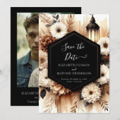 Save The Date Romantique botanique mariage rustique (Devant / Derrière)