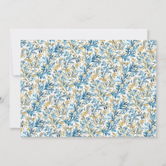 Save The Date Romantique Classic Cimier Bleu Mariage Monogramme (Dos)