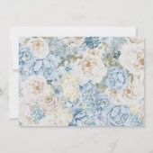 Save The Date Romantique Dusty Blue Floral Code QR Mariage (Dos)