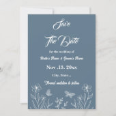 Save The Date Romantique élégant bleu foncé mariage (Devant)