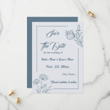 Romantique élégant bleu foncé mariage