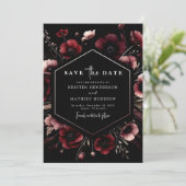 Save The Date Romantique Floral Bourgogne Mariage (Debout devant)