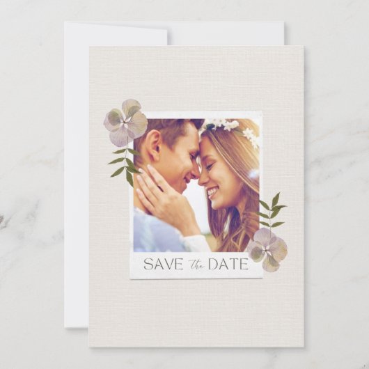 Save The Date Romantique Floral Photo Mariage Enregistrer La Dat (Devant)