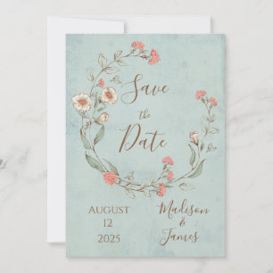 Save The Date Romantique Floral Script main tiré chic Mariage
