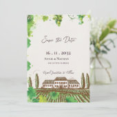 Save The Date Romantique Grapevine Vin Pays Vignoble Mariage (Debout devant)
