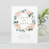 Save The Date Romantique jardin pêche mariage floral (Debout devant)