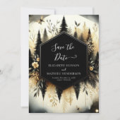 Save The Date Romantique Joli Mariage forestier enchanté (Devant)