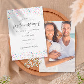 Save The Date Romantique Rainbow Confetti Photo