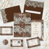 Save The Date Romantique rustique pays occidental cuir et dentel