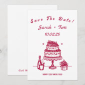 Save The Date Romantique Sauvez la date pour les Mariages et les (Devant / Derrière)