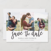 Save The Date Romantique Script Photo Collage Enregistrer La Dat (Devant)
