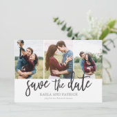 Save The Date Romantique Script Photo Collage Enregistrer La Dat (Debout devant)