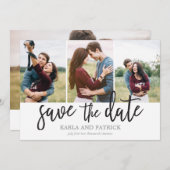 Save The Date Romantique Script Photo Collage Enregistrer La Dat (Devant / Derrière)