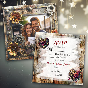 Save The Date Romantique Steampunk Mariage personnalisé RSVP