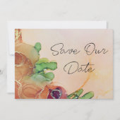 Save The Date Romantique Terracotta Mariage Floral Enregistrer L (Devant)