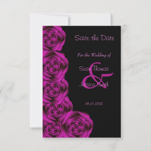 Save The Date Romantique violet Rose noir Enregistrer la date (Devant)