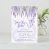 Save The Date Romantique Wisteria & Butterfly Garden Mariage (Debout devant)