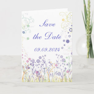 "Save the date" Romantische bloem en krul ontwerp Aankondiging